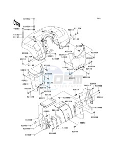 KVF 650 E [BRUTE FORCE 650 4X4 HARDWOODS GREEN HD] (E6F-E9F) E9F drawing FRONT FENDER-- S- -