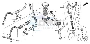 CB600F2 CB600S drawing REAR BRAKE MASTER CYLINDER