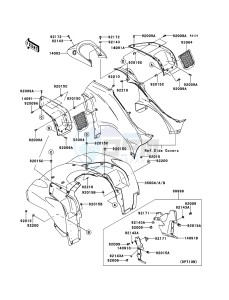 KVF650_4X4 KVF650FDF EU GB drawing Front Fender(s)