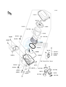 KVF 750 B (BRUTE FORCE 750 4X4I) (B6F-B7FA) B6F drawing AIR CLEANER