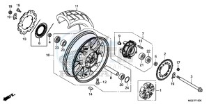 CB500XE CB500X ABS UK - (E) drawing REAR WHEEL