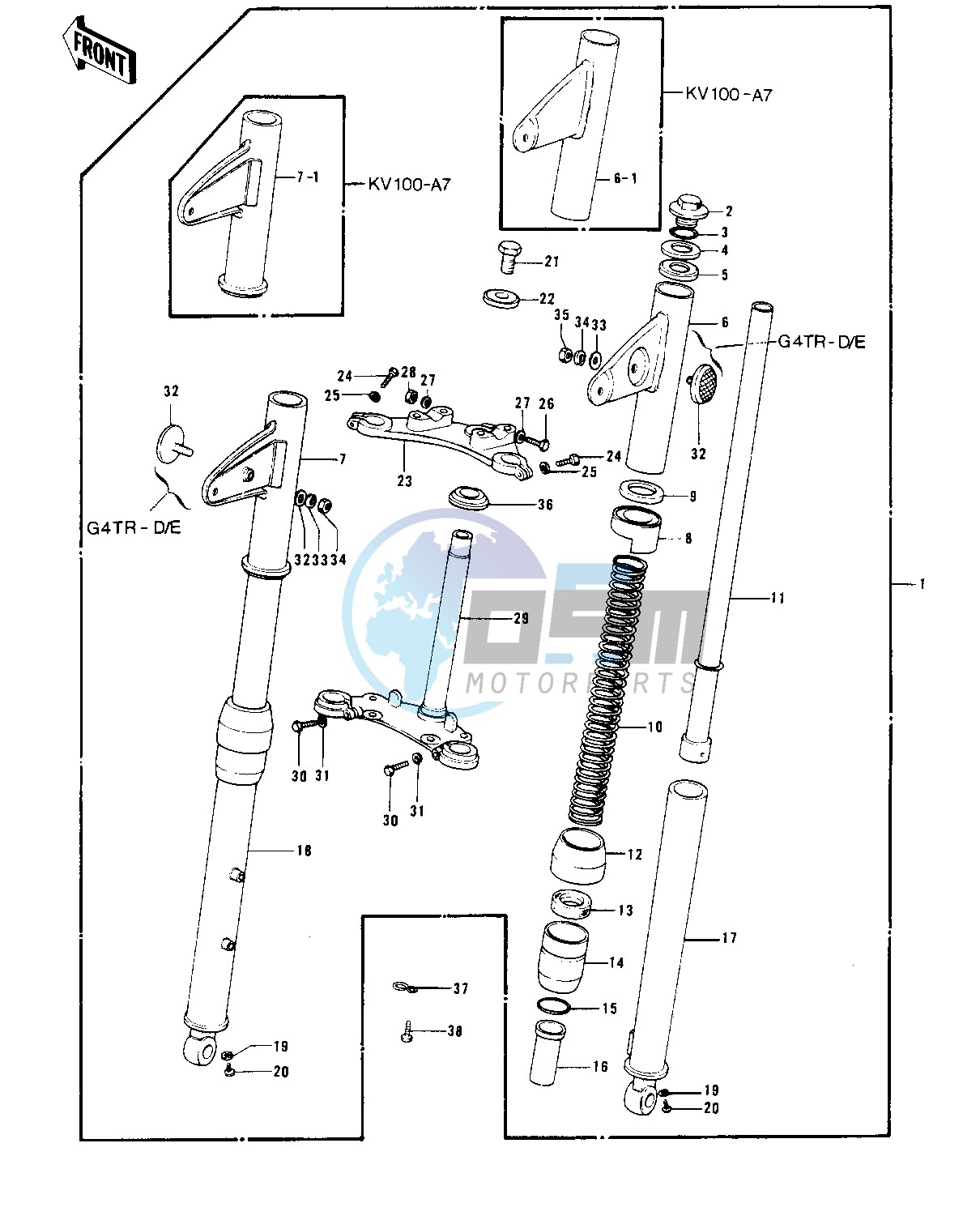 FRONT FORK -- 74-75- -