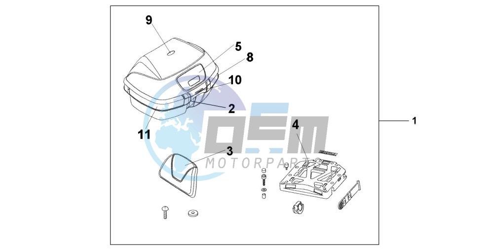 TOP BOX 45L PEARL MON BLUE