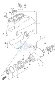 DF 9.9B drawing Gear Case  - w/High Thrust Prop