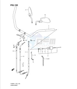 VL800 drawing HANDLEBAR (VL800L1 E24)