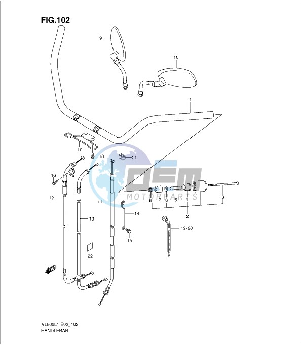 HANDLEBAR (VL800L1 E24)