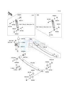 KAF 950 F [MULE 4010 DIESEL 4X4] (F9F-FAF) FAF drawing REAR SUSPENSION