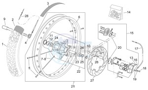 etx 125 1998 drawing Front wheel