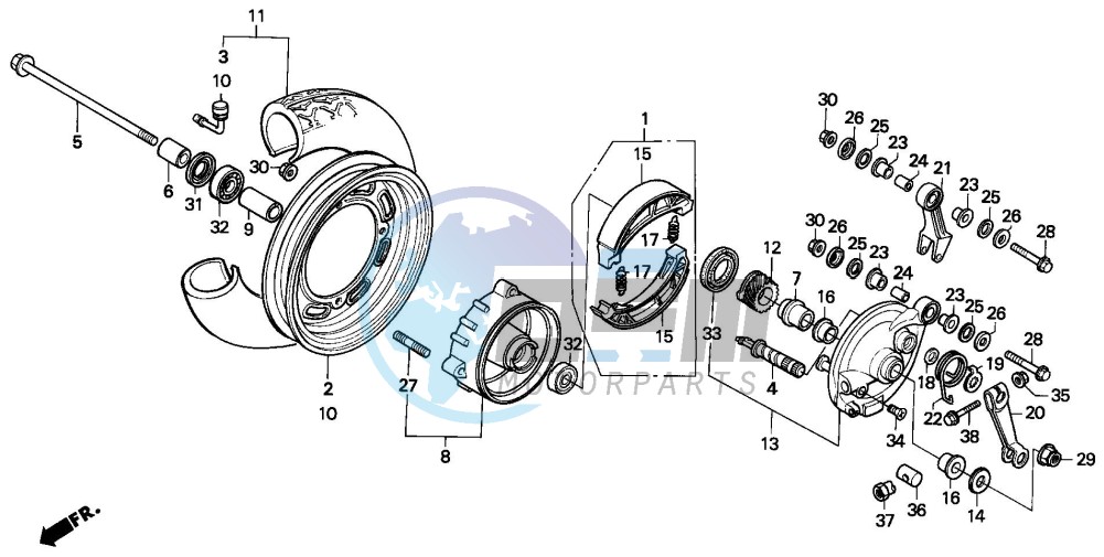 FRONT WHEEL (CH125J/L/M/N/P/R)