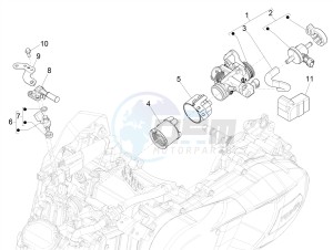 Medley 125 4T ie ABS E4 (EMEA) drawing Throttle body - Injector - Induction joint