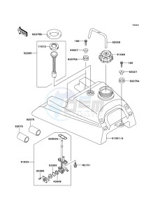 KLF250 KLF250A8F EU GB drawing Fuel Tank