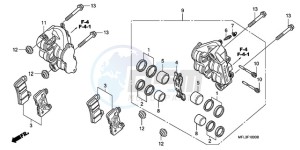 CBR1000RA9 Europe Direct - (ED / ABS) drawing FRONT BRAKE CALIPER