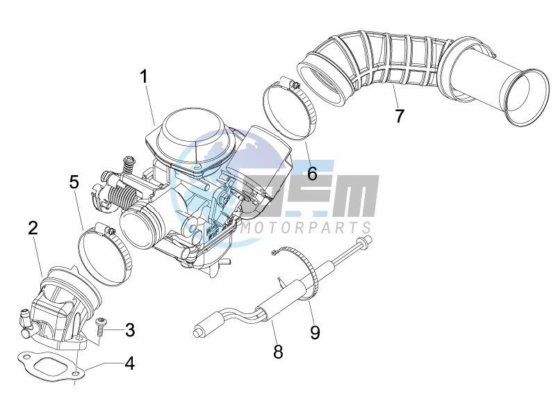 Carburettor  assembly - Union pipe