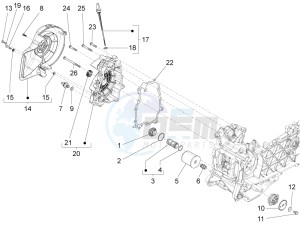 S 125 4T 3V E3 ie (APAC) (KR, RI, VT) drawing Flywheel magneto cover - Oil filter