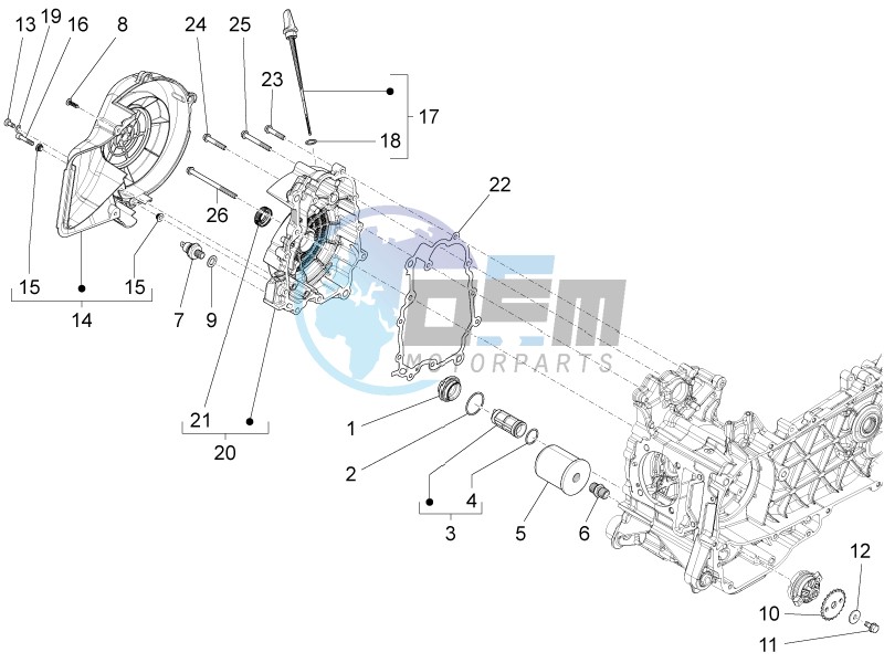 Flywheel magneto cover - Oil filter