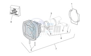 SR 50 ie AND carb. USA drawing Cylinder with piston