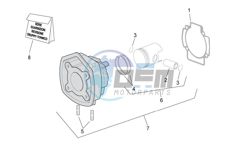 Cylinder with piston