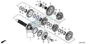 CB500XAF CB500X UK - (E) drawing TRANSMISSION (COUNTERSHAFT)