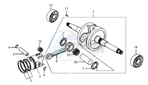 JET EURO X 50 25KMH drawing CRANKSHAFT / PISTON