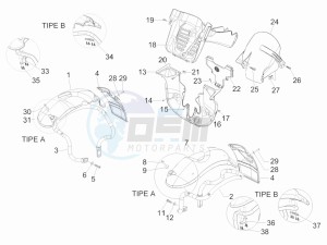 MP3 300 ie Touring drawing Wheel housing - Mudguard