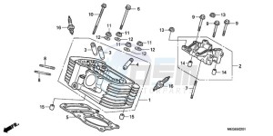 VT750CA9 KO / MK ST drawing REAR CYLINDER HEAD