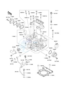 KLX 250 H [KLX250S] (H6F-H7F) H6F drawing CYLINDER HEAD