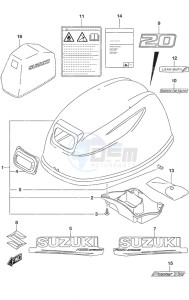 DF 20A drawing Engine Cover w/Power Tilt