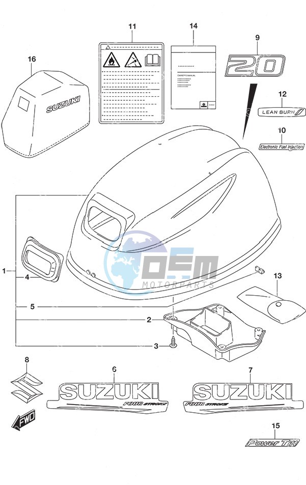 Engine Cover w/Power Tilt