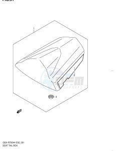 GSX-R750 (E2) drawing SEAT TAIL BOX (GSX-R750K4 U2K4)