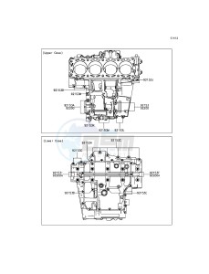 ZZR1400 ABS ZX1400FFF FR GB XX (EU ME A(FRICA) drawing Crankcase Bolt Pattern