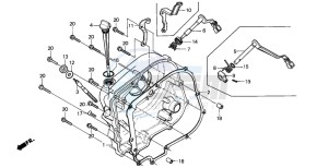 CB125T drawing RIGHT CRANKCASE COVER