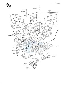 KZ 750 H [LTD] (H2-H4) [LTD] drawing CYLINDER HEAD -- KZ750-H4- -