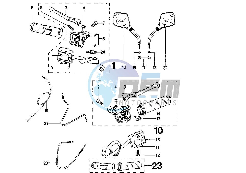 HANDLEBAR CONTROLS FOX L/LM