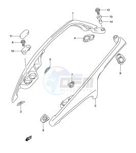 AN650 (E2) Burgman drawing PILLION RIDER HANDLE (AN650K3 LK3 K4 K5)