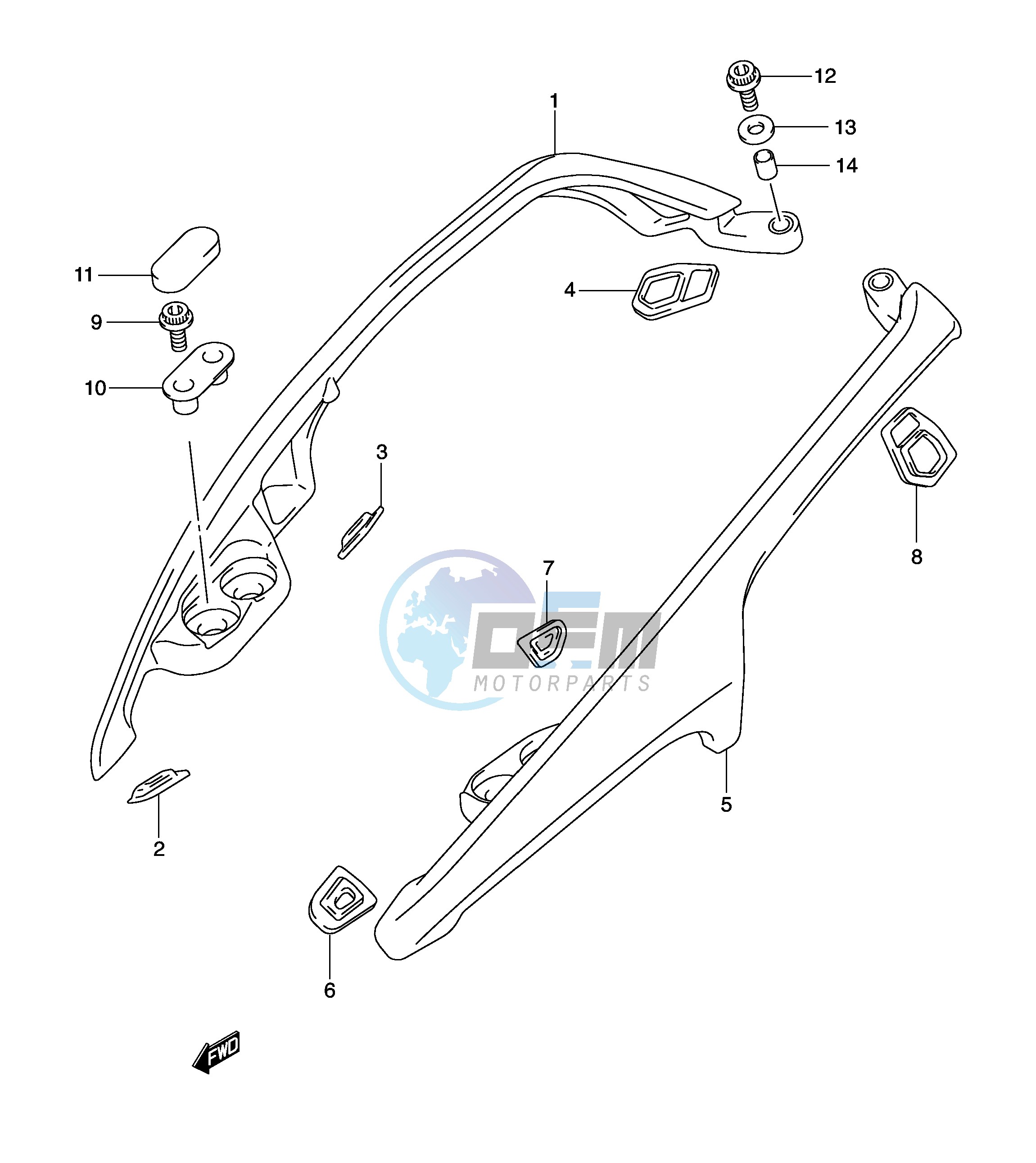 PILLION RIDER HANDLE (AN650K3 LK3 K4 K5)