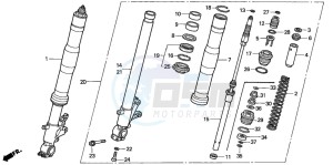 CBR900RR FIRE BLADE drawing FRONT FORK