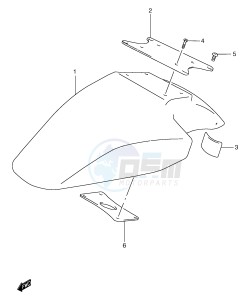 GSF1200 (E2) Bandit drawing FRONT FENDER (GSF1200ST SV SAV SW SAW SX SAX SY SAY)