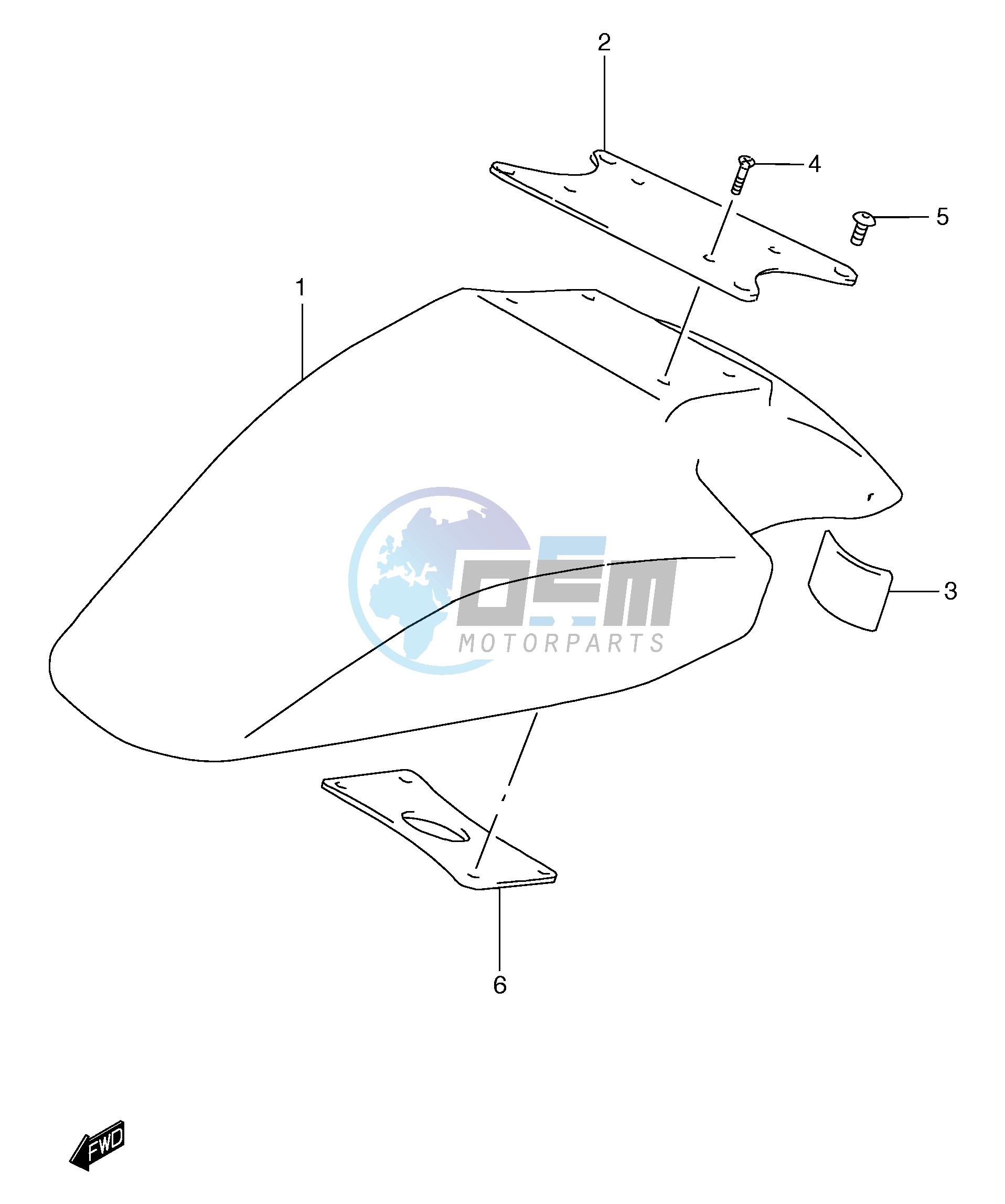 FRONT FENDER (GSF1200ST SV SAV SW SAW SX SAX SY SAY)