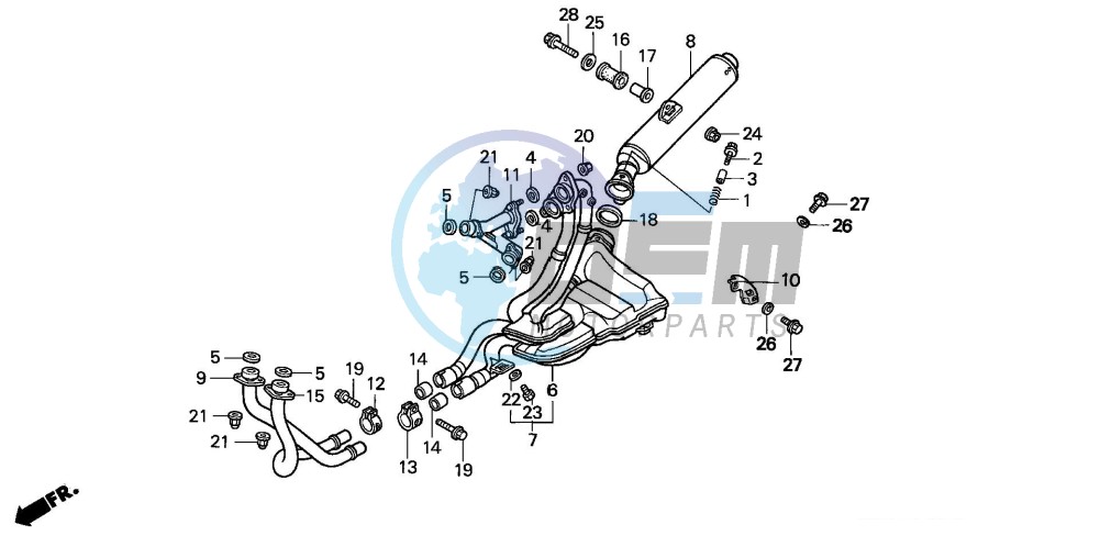 EXHAUST MUFFLER (VFR750FL/FM/FN/FP)