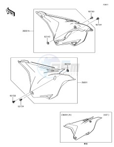 KX85 KX85CFF EU drawing Side Covers