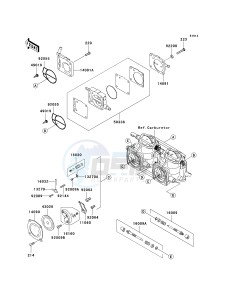 JS 800 A [800 SX-R] (A6F-A9F) A6F drawing CARBURETOR PARTS