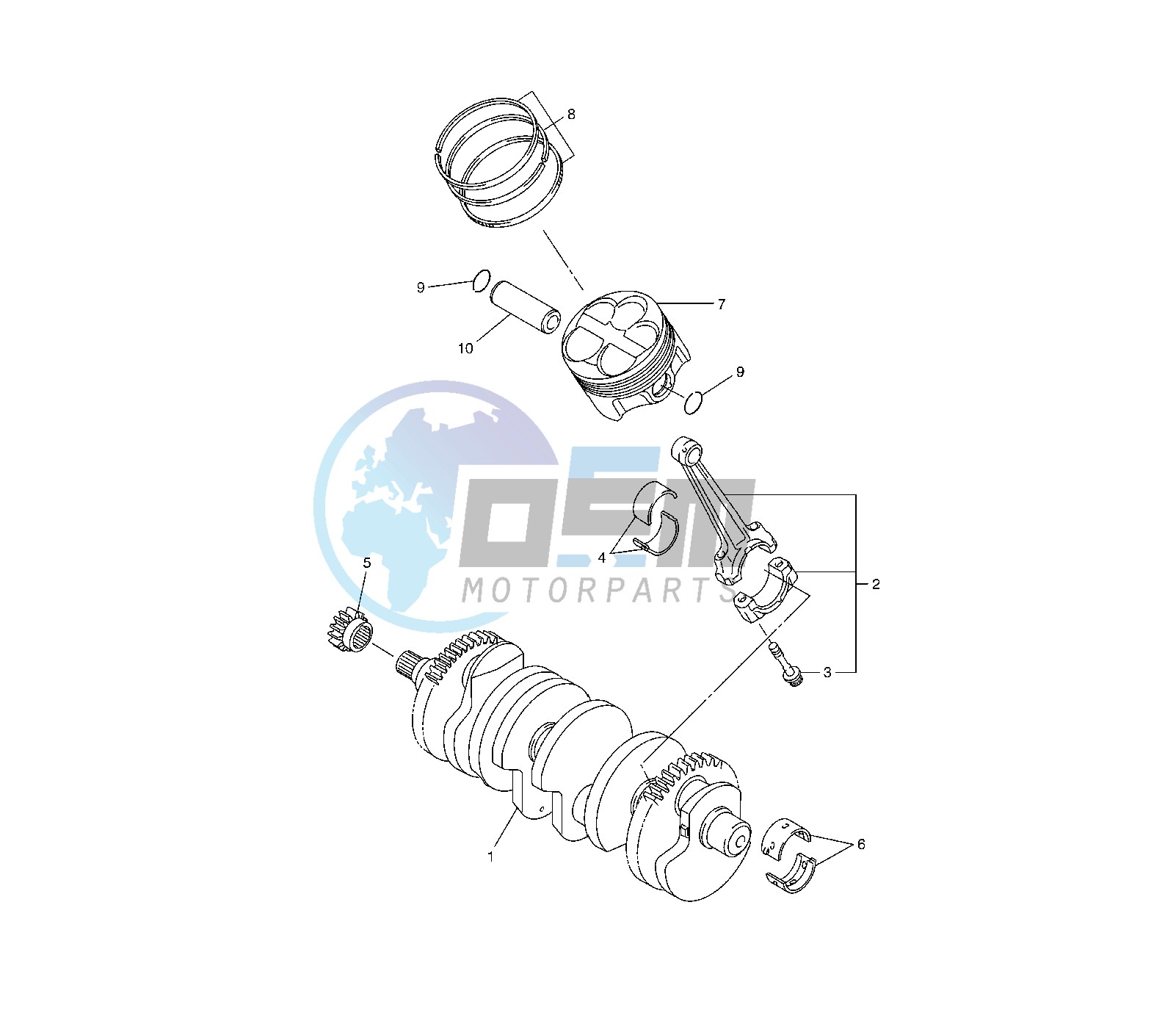 CRANKSHAFT AND PISTON