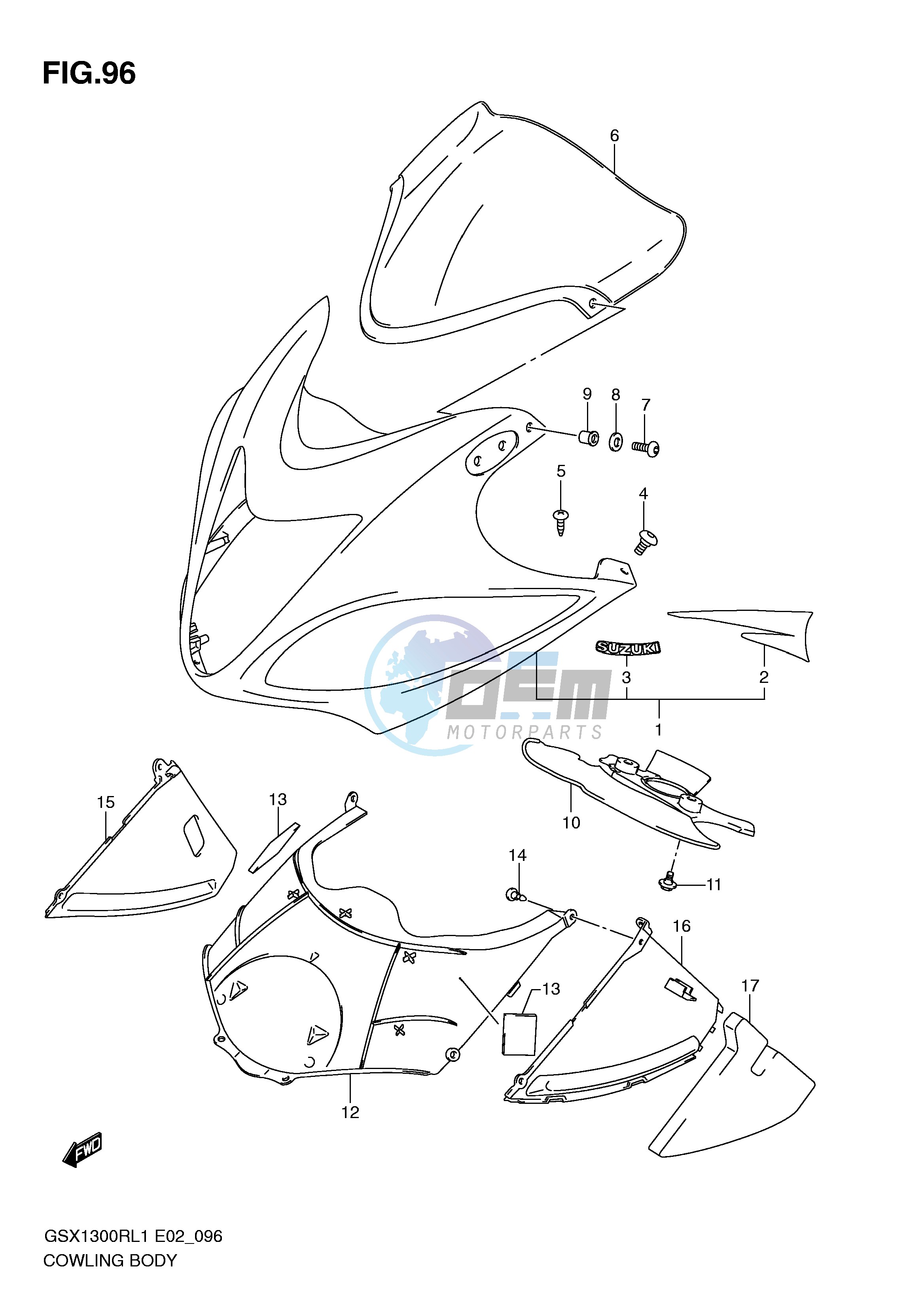 COWLING BODY (GSX1300RUFL1 E19)