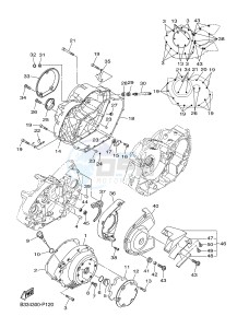 XVS950CR XVS950 CAFE RACER XV950 RACER 60TH ANNIV. (B33E) drawing CRANKCASE COVER 1