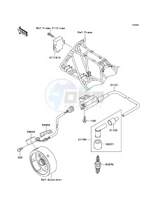 KLF250 KLF250A9F EU GB drawing Ignition System