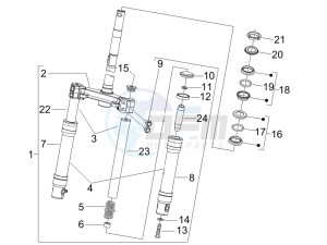 Zip & Zip 50 Fly 100 drawing Fork/steering tube - Steering bearing unit