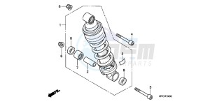 CB600FB drawing REAR CUSHION