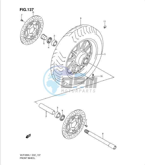 FRONT WHEEL (VLR1800TL1 E2)