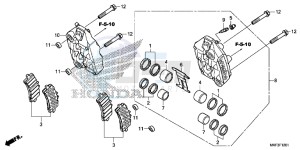 CBR1000S1 2ED - (2ED) drawing FRONT BRAKE CALIPER (CBR1000S1/S2)