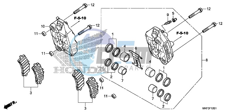 FRONT BRAKE CALIPER (CBR1000S1/S2)